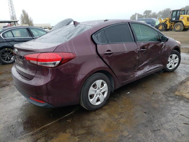 3KPFL4A71HE065317 - 2017 KIA FORTE LX BURGUNDY photo 3