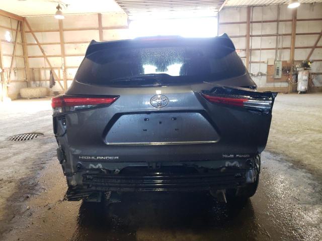 5TDGZRBH2MS125936 - 2021 TOYOTA HIGHLANDER XLE GRAY photo 6