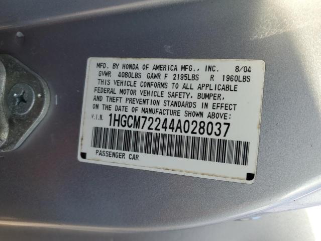 1HGCM72244A028037 - 2004 HONDA ACCORD LX SILVER photo 13