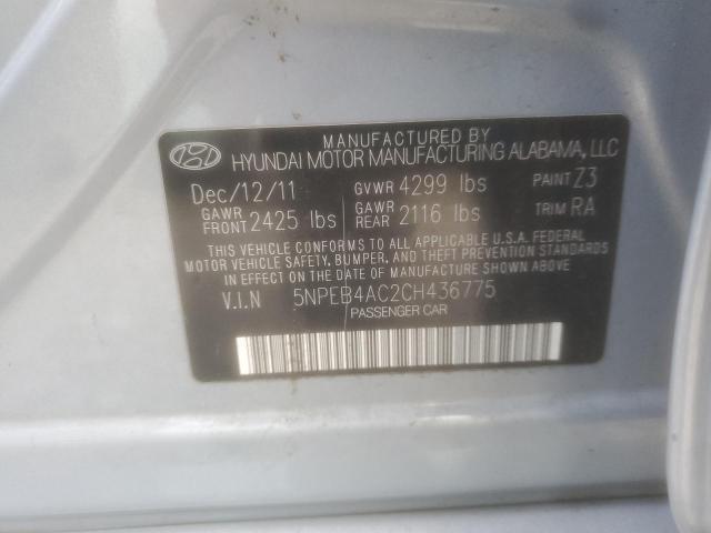 5NPEB4AC2CH436775 - 2012 HYUNDAI SONATA GLS BLUE photo 12