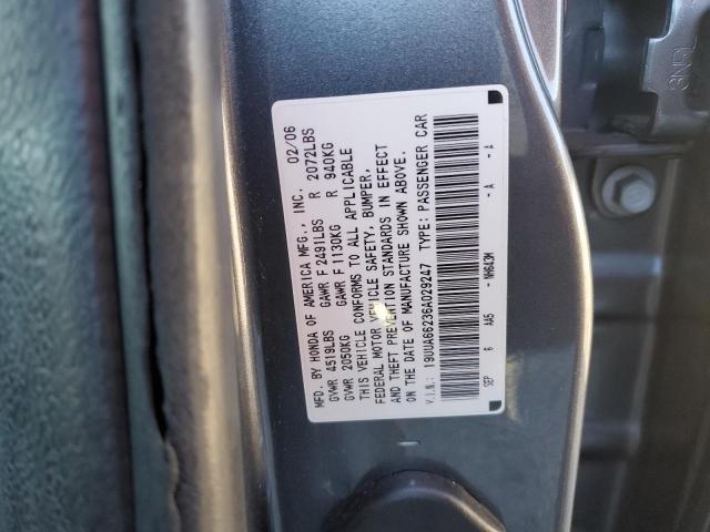 19UUA66236A029247 - 2006 ACURA 3.2TL GRAY photo 12