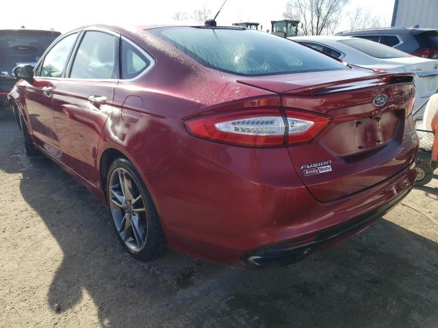 3FA6P0K97FR118157 - 2015 FORD FUSION TITANIUM BURGUNDY photo 2