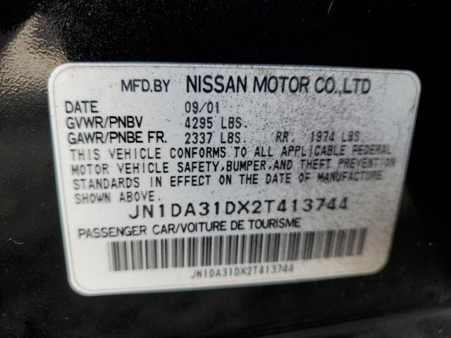 JN1DA31DX2T413744 - 2002 NISSAN MAXIMA GLE BLACK photo 12