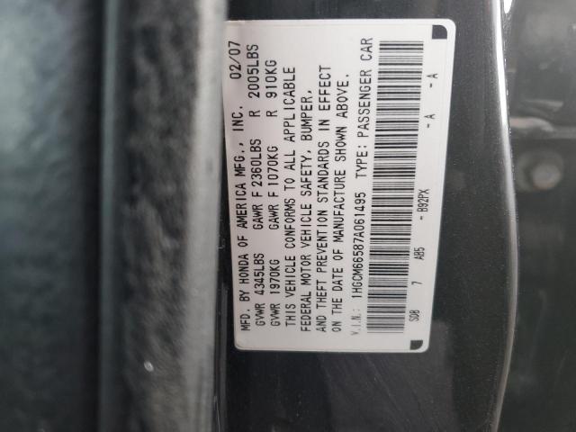 1HGCM66587A061495 - 2007 HONDA ACCORD EX BLACK photo 12