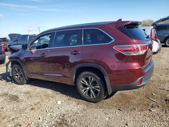 5TDJKRFH9GS307478 - 2016 TOYOTA HIGHLANDER XLE BURGUNDY photo 2
