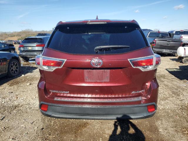 5TDJKRFH9GS307478 - 2016 TOYOTA HIGHLANDER XLE BURGUNDY photo 6