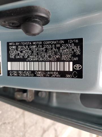 JTDKARFU8H3039823 - 2017 TOYOTA PRIUS TEAL photo 13