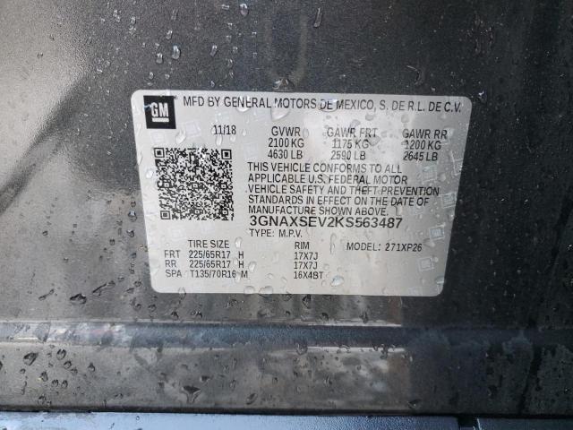 3GNAXSEV2KS563487 - 2019 CHEVROLET EQUINOX LS CHARCOAL photo 12