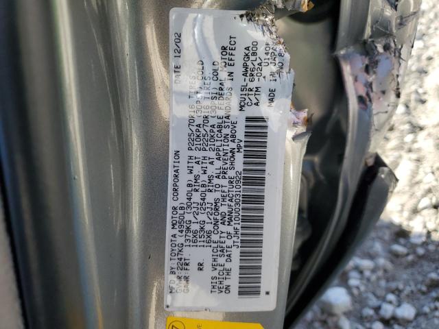 JTJHF10U030310922 - 2003 LEXUS RX 300 GRAY photo 13