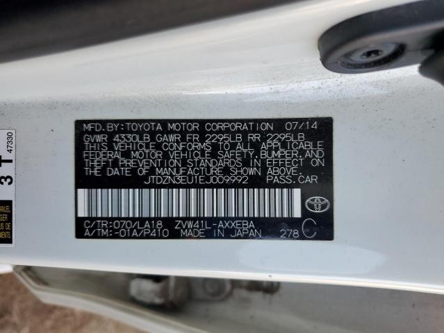 JTDZN3EU1EJ009992 - 2014 TOYOTA PRIUS V WHITE photo 12