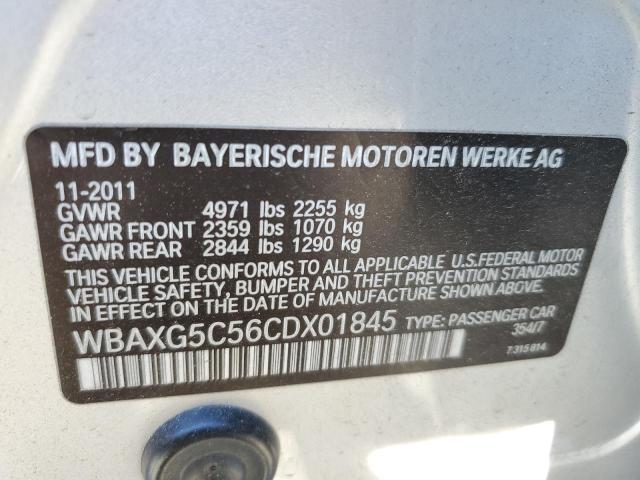 WBAXG5C56CDX01845 - 2012 BMW 528 I SILVER photo 13