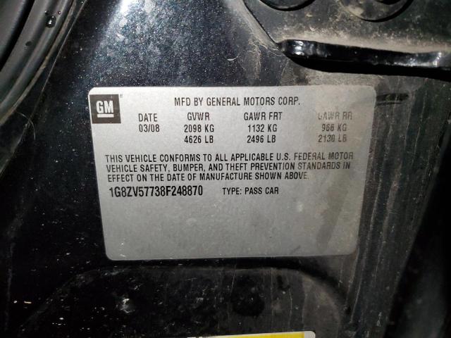 1G8ZV57738F248870 - 2008 SATURN AURA XR BLACK photo 12