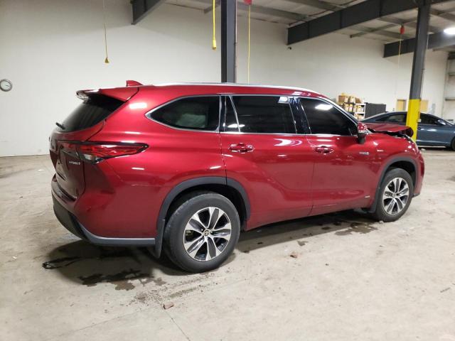 5TDGBRCH0MS536593 - 2021 TOYOTA HIGHLANDER HYBRID XLE RED photo 3