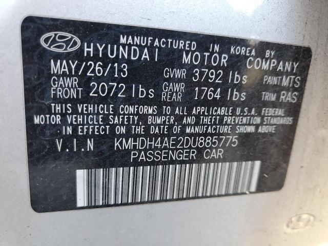 KMHDH4AE2DU885775 - 2013 HYUNDAI ELANTRA GLS SILVER photo 12