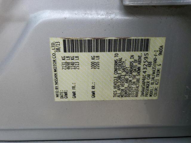 1N4AA5AP4EC432595 - 2014 NISSAN MAXIMA S SILVER photo 12