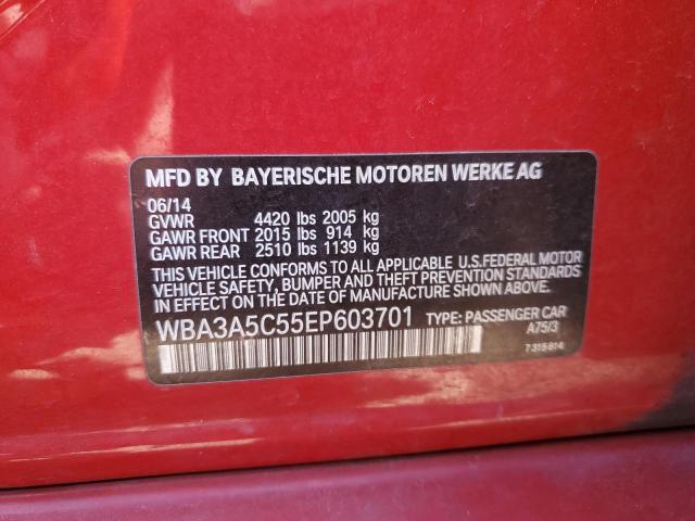 WBA3A5C55EP603701 - 2014 BMW 328 I RED photo 12