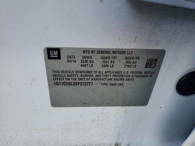 1G11C5SLXEF272777 - 2014 CHEVROLET MALIBU 1LT 白色 照片 12