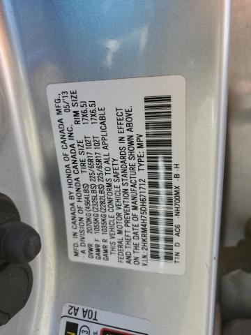 2HKRM4H75DH671712 - 2013 HONDA CR-V EXL SILVER photo 13