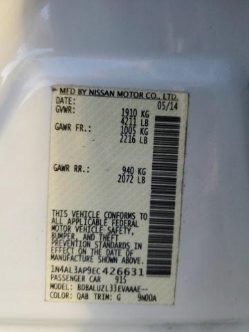 1N4AL3AP9EC426631 - 2014 NISSAN ALTIMA 2.5 WHITE photo 12