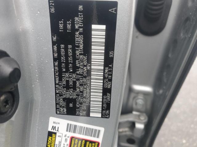 5TDGZRBH8MS548035 - 2021 TOYOTA HIGHLANDER XLE SILVER photo 13