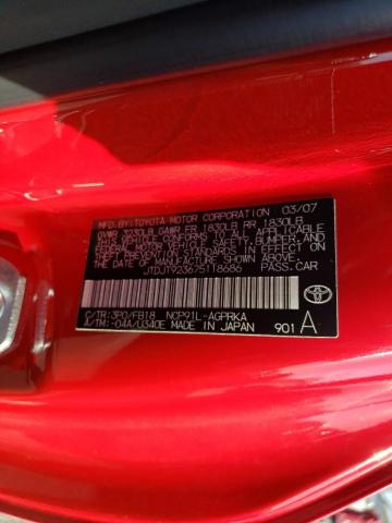 JTDJT923675118686 - 2007 TOYOTA YARIS RED photo 12