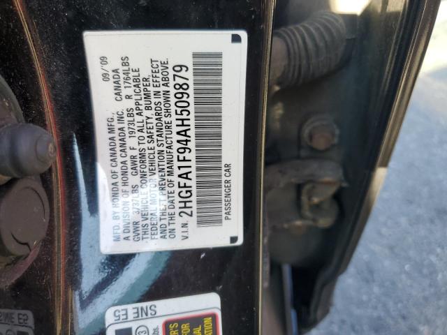 2HGFA1F94AH509879 - 2010 HONDA CIVIC EXL BLACK photo 12