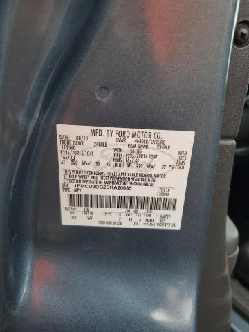 1FMCU9DG2BKA20685 - 2011 FORD ESCAPE XLT BLUE photo 12