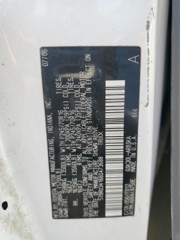 5TBRU34166S473688 - 2006 TOYOTA TUNDRA ACCESS CAB SR5 WHITE photo 12