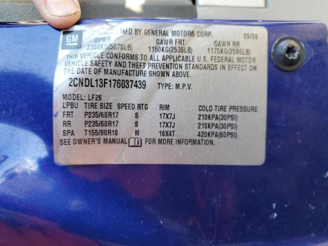 2CNDL13F176037439 - 2007 CHEVROLET EQUINOX LS BLUE photo 14