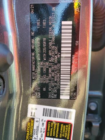 5TDHZRBH9MS111200 - 2021 TOYOTA HIGHLANDER XLE GRAY photo 13