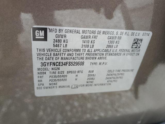 3GYFNCE34FS529608 - 2015 CADILLAC SRX PERFORMANCE COLLECTION Brun photo 12