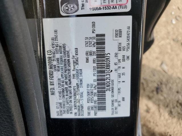 3LNDL2L31CR803975 - 2012 LINCOLN MKZ HYBRID BLACK photo 12