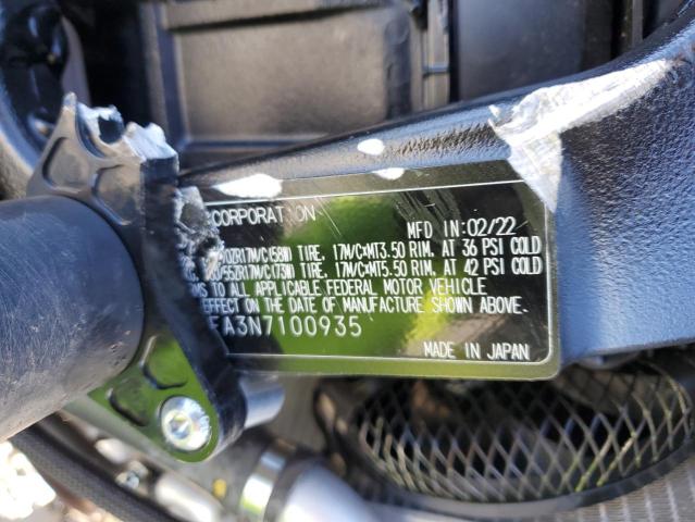 JS1GN7FA3N7100935 - 2022 SUZUKI GSX-R600 GRAY photo 10