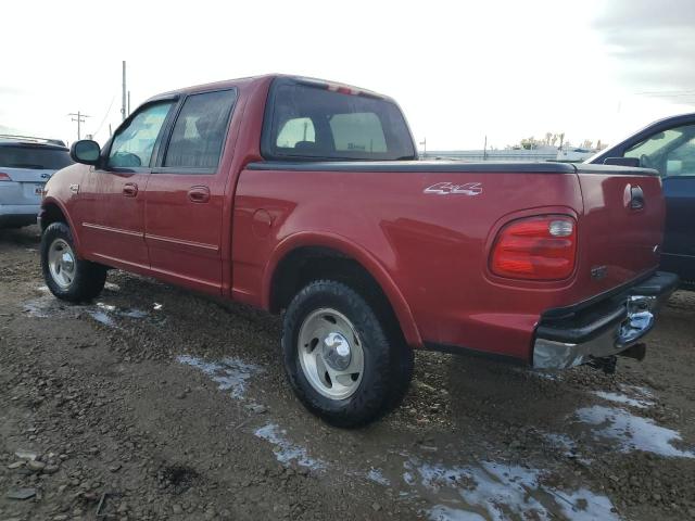 1FTRW08L81KA84787 - 2001 FORD F150 SUPERCREW RED photo 2