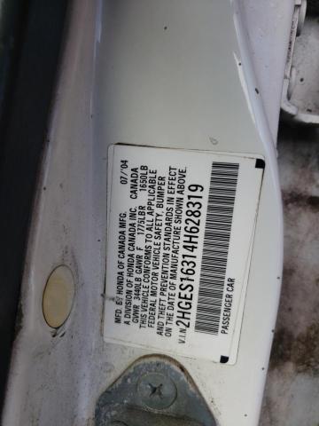 2HGES16314H628319 - 2004 HONDA CIVIC DX VP Ağ foto 12