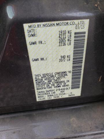 1N4AL3AP0FC294697 - 2015 NISSAN ALTIMA 2.5 GRAY photo 12