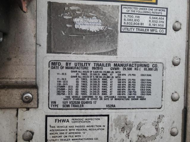 1UYVS2538GU491517 - 2016 UTILITY TRAILER Ağ foto 10