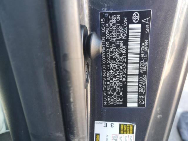 JTKJF5C73FJ011868 - 2015 TOYOTA SCION TC გრაფიტი ფოტო 13