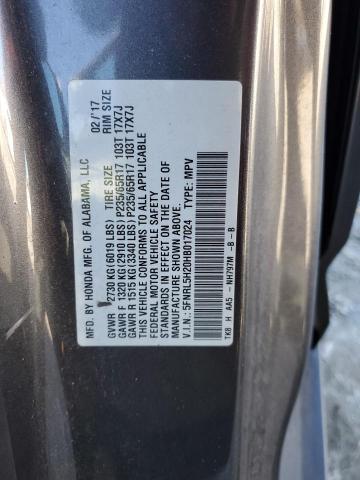 5FNRL5H20HB017024 - 2017 HONDA ODYSSEY LX CHARCOAL photo 13