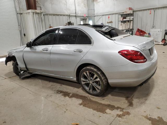 55SWF4KB3FU000677 - 2015 MERCEDES-BENZ C 300 4MATIC SILVER photo 2