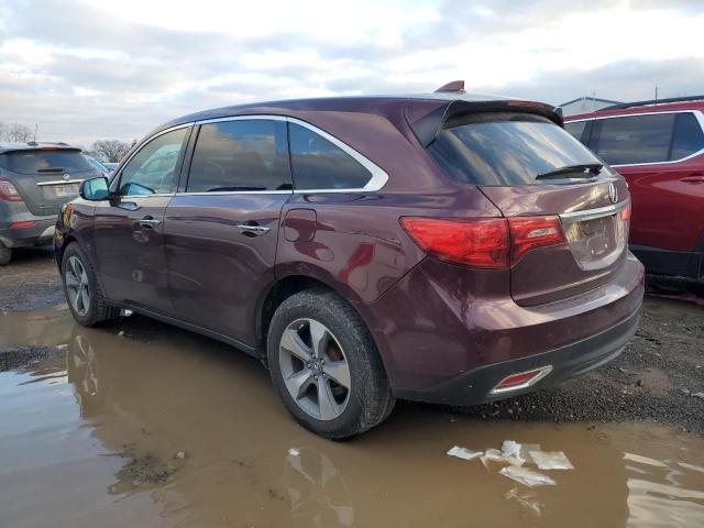 5FRYD4H2XGB035773 - 2016 ACURA MDX MAROON photo 2