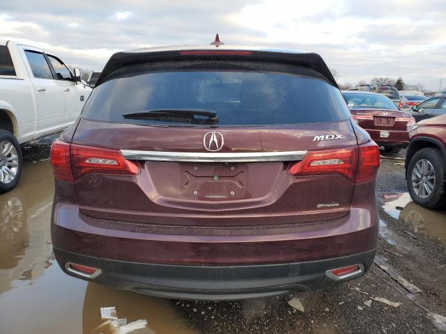 5FRYD4H2XGB035773 - 2016 ACURA MDX MAROON photo 6