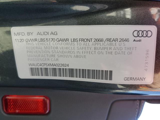 WAUC4CF5XMA022624 - 2021 AUDI S5 PREMIUM PLUS გრაფიტი ფოტო 13