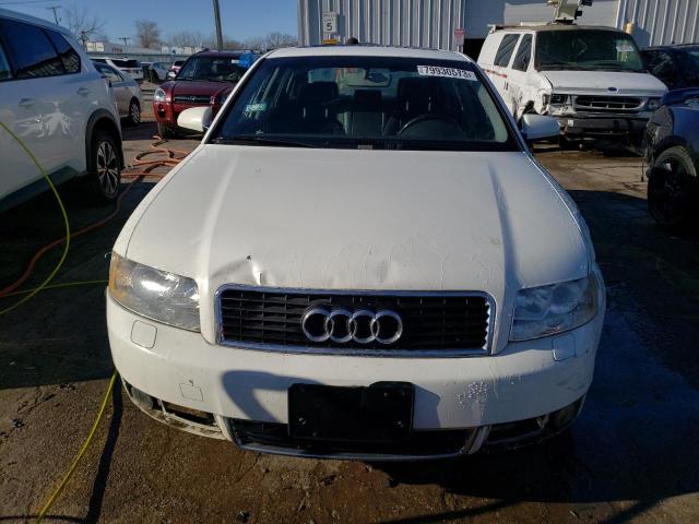 WAUJC68E14A068447 - 2004 AUDI A4 1.8T WHITE photo 5