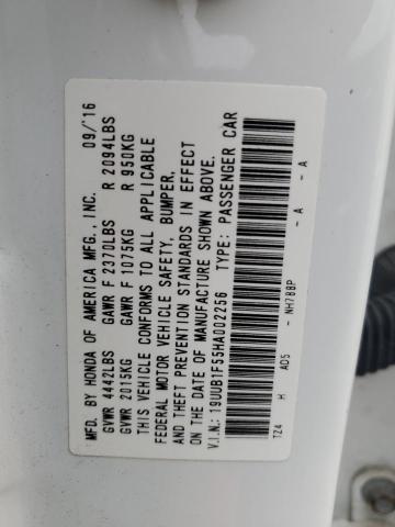 19UUB1F55HA002256 - 2017 ACURA TLX TECH WHITE photo 12