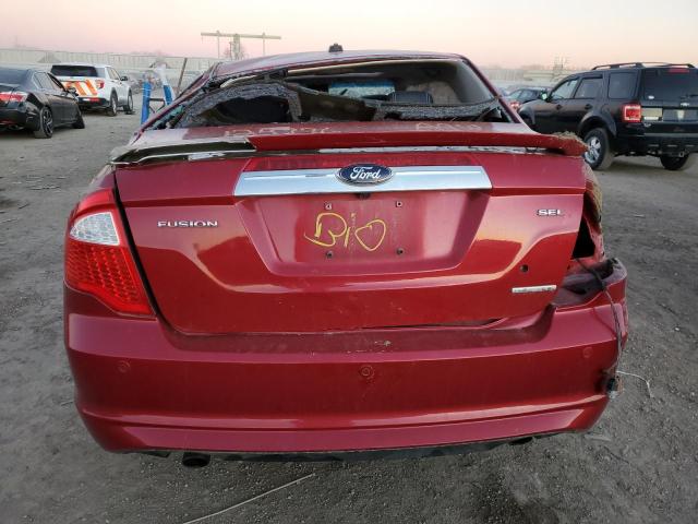 3FAHP0JG9CR437211 - 2012 FORD FUSION SEL RED photo 6