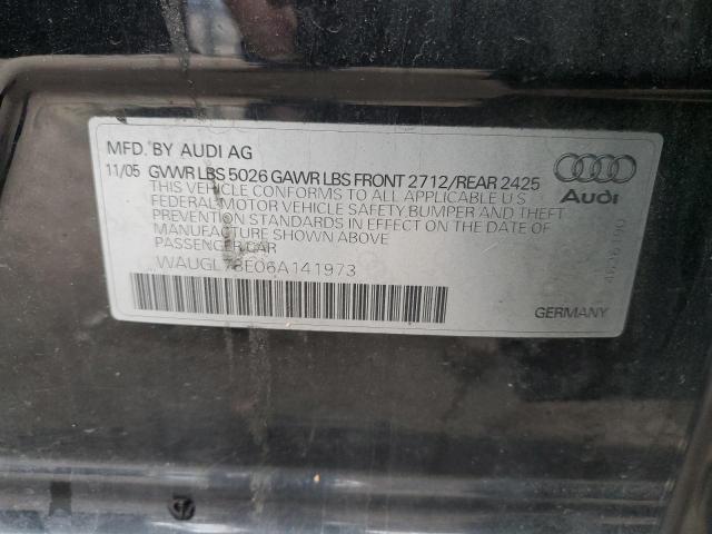 WAUGL78E06A141973 - 2006 AUDI S4 QUATTRO BLACK photo 12