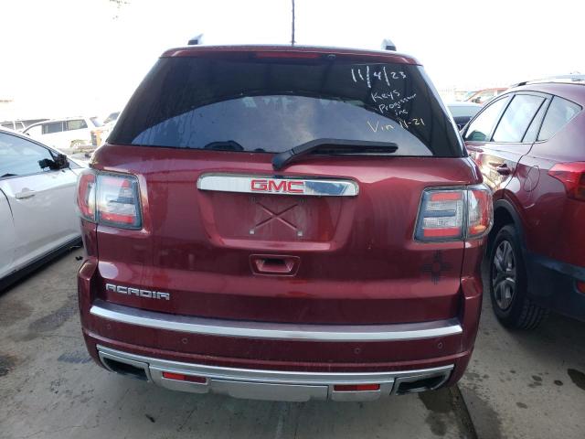 1GKKRTKD6FJ344763 - 2015 GMC ACADIA DENALI MAROON photo 6