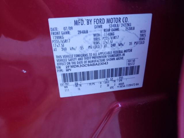 2FMDK3GC9ABA23043 - 2010 FORD EDGE SE RED photo 13