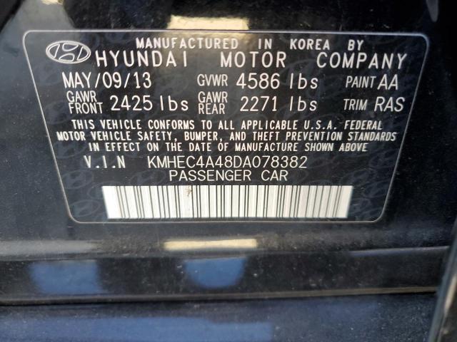 KMHEC4A48DA078382 - 2013 HYUNDAI SONATA HYBRID BLACK photo 12